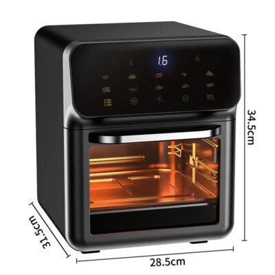 Electric Hot Air Fryer, 12L Large Capacity, 90% Less Oil, Convection Oven Deep Fryer, 360°Baking Viewable Window, Home Appliance - Image 6