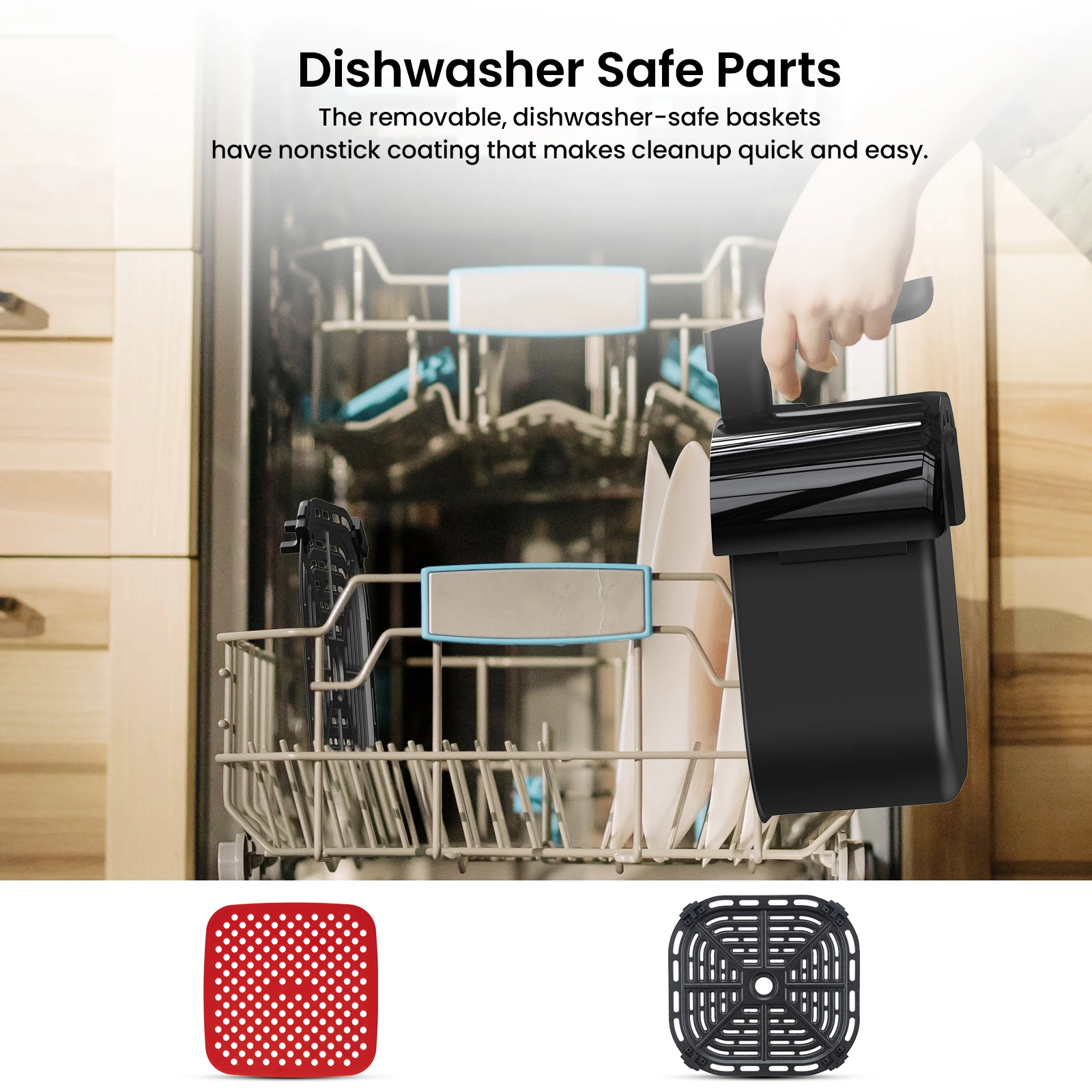 Digital Display 5 Quart Air Fryer Toaster Oven Combo with 8 Cooking Presets Oilless Cooker Visible Window,Dishwasher Safe Basket