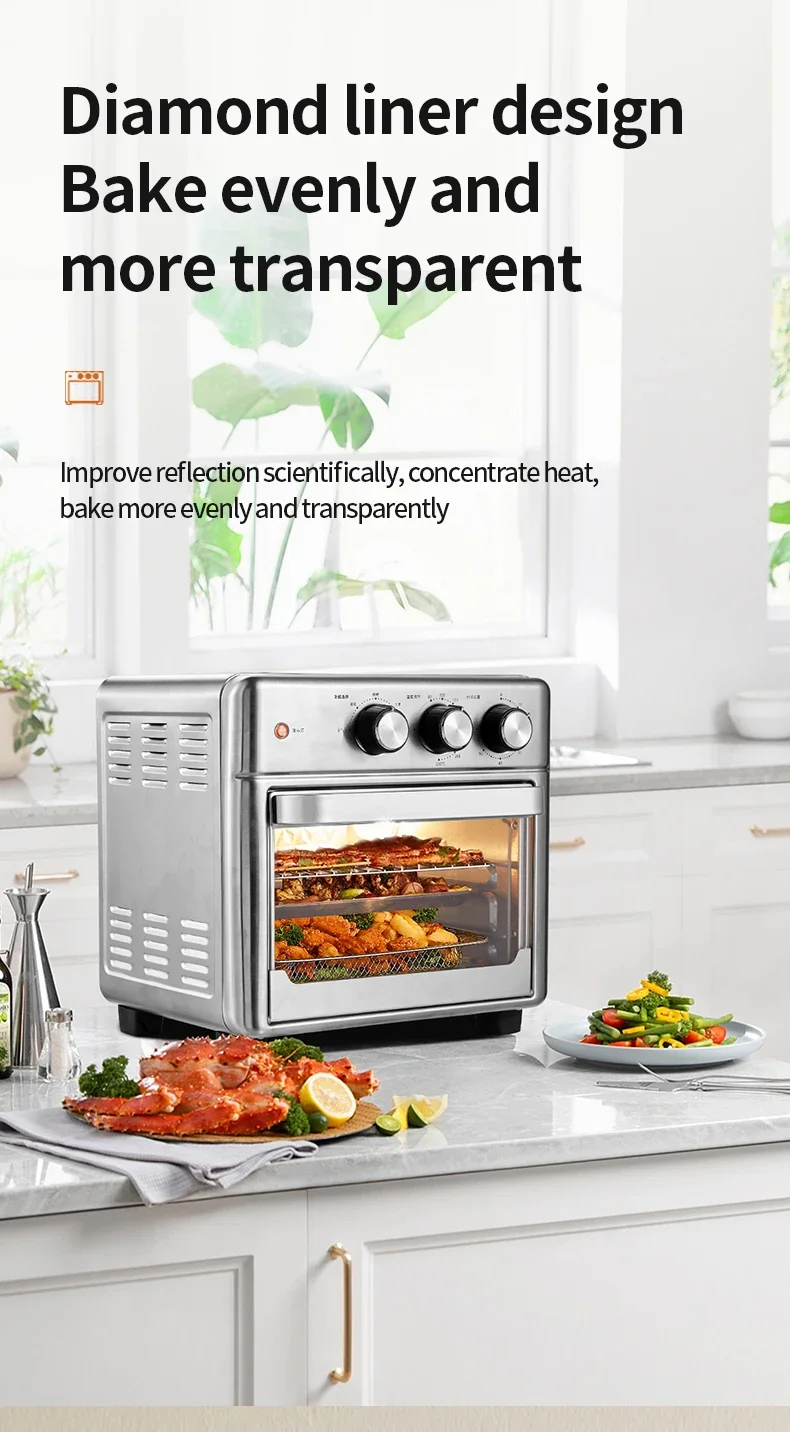 Smart air fryer oven 26L 13L Large Capacity Electric Air Fryers Visible Window Household Kitchen Deep Fryer without Oil EU 220V