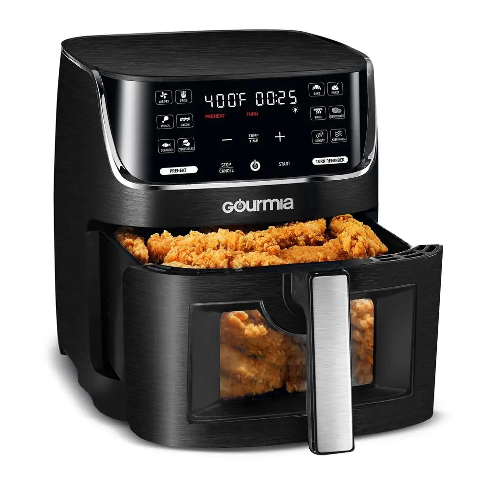 8QT Air Fryer with 12 Presets Extra-Large Capacity Window & Light FryForce 360 Technology Preheat Reminder Guided Prompts 8QT Air Fryer with 12 Presets Extra-Large Capacity Window & Light FryForce 360 Technology Preheat Reminder Guided Prompts