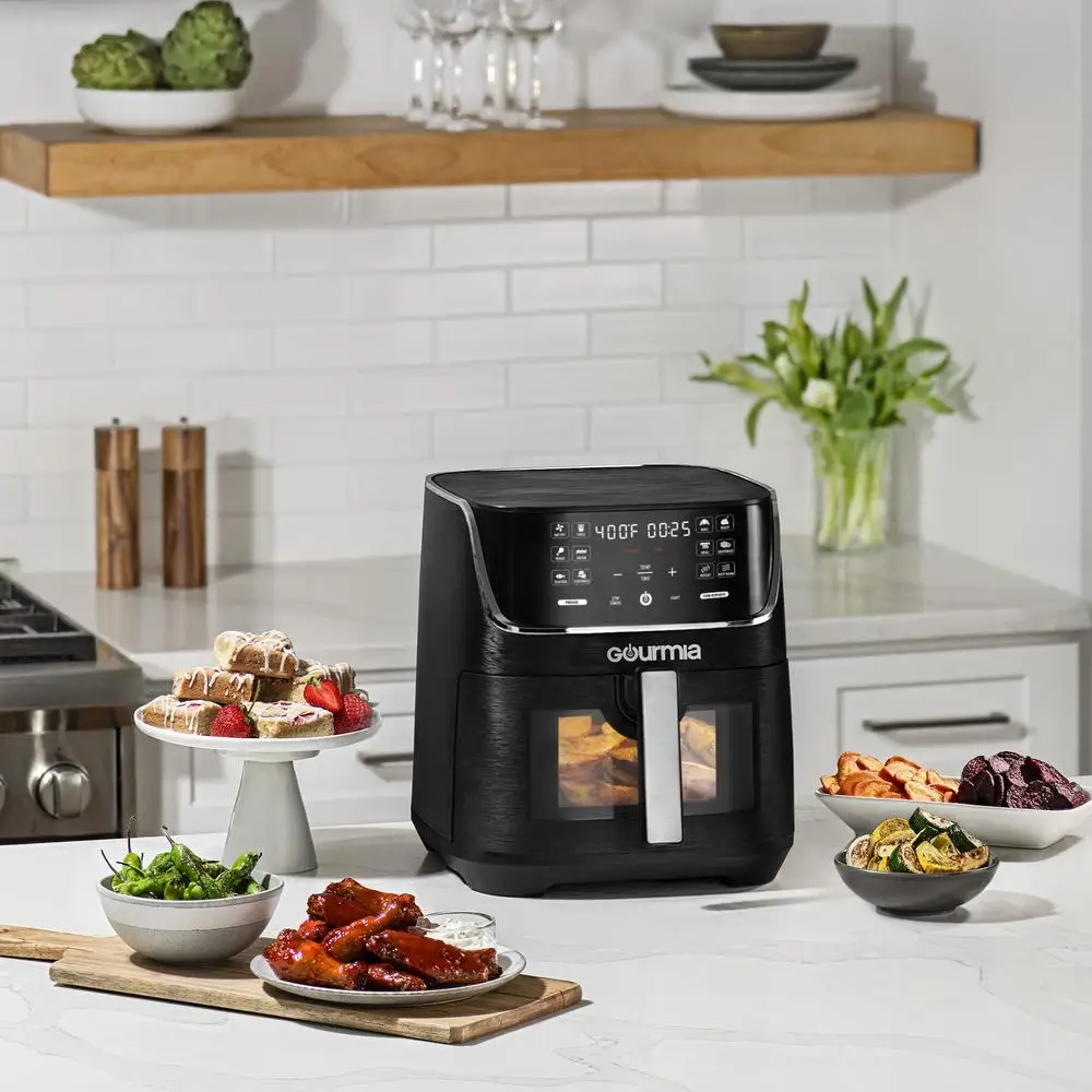 8QT Air Fryer with 12 Presets Extra-Large Capacity Window & Light FryForce 360 Technology Preheat Reminder Guided Prompts 8QT Air Fryer with 12 Presets Extra-Large Capacity Window & Light FryForce 360 Technology Preheat Reminder Guided Prompts