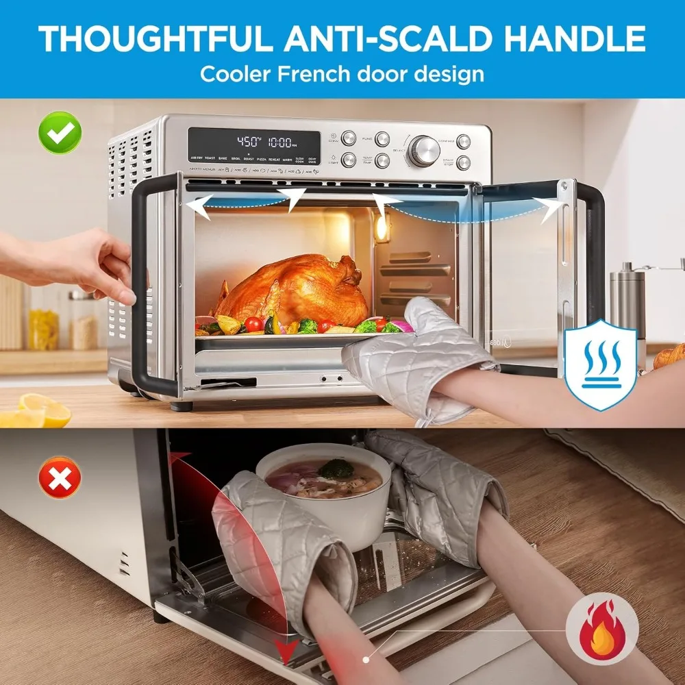 26.4 quarts, oversized air fryer countertop oven 10 in 1 combination, cooking speed increased by 25%, oil reduced by 90% 26.4 quarts, oversized air fryer countertop oven 10 in 1 combination, cooking speed increased by 25%, oil reduced by 90%