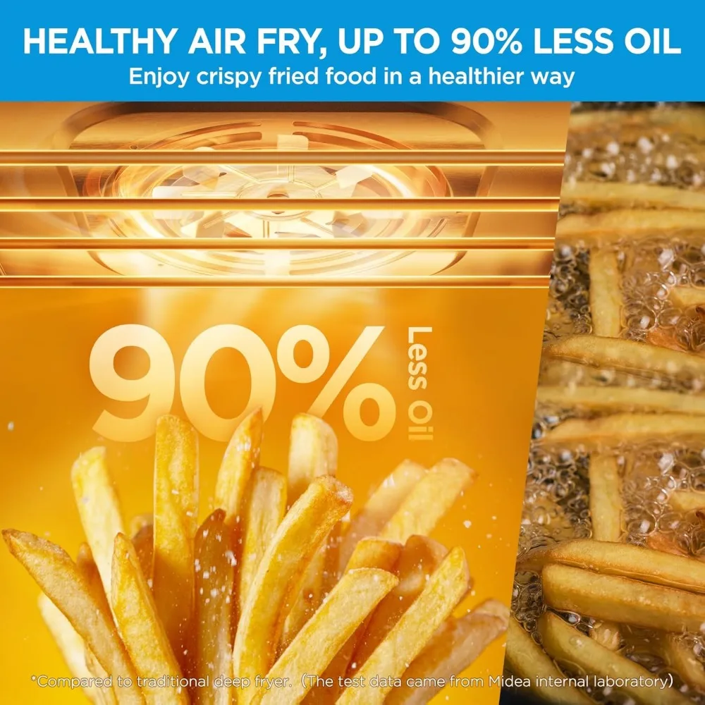26.4 quarts, oversized air fryer countertop oven 10 in 1 combination, cooking speed increased by 25%, oil reduced by 90% 26.4 quarts, oversized air fryer countertop oven 10 in 1 combination, cooking speed increased by 25%, oil reduced by 90%