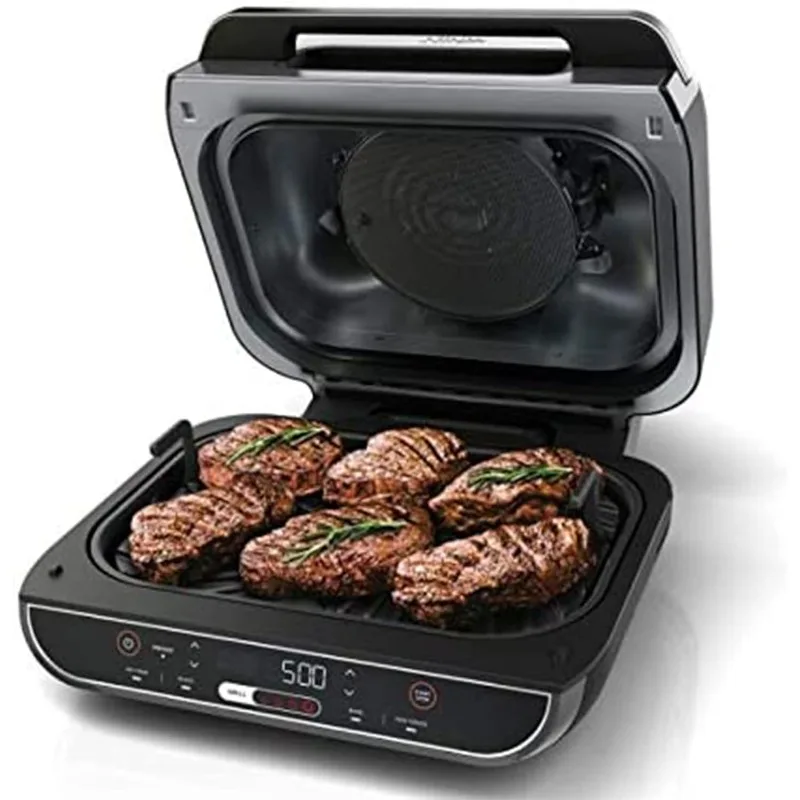 Ninja Foodi 5 In 1 Indoor Grill and Air Fryer with Surround Searing, Removable Grill Gate, Cooking Pot, and Smoke Control System