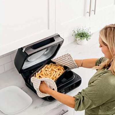 Ninja Foodi 5 In 1 Indoor Grill and Air Fryer with Surround Searing, Removable Grill Gate, Cooking Pot, and Smoke Control System - Image 4