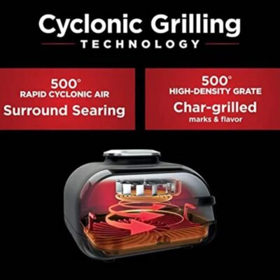 Ninja Foodi 5 In 1 Indoor Grill and Air Fryer with Surround Searing, Removable Grill Gate, Cooking Pot, and Smoke Control System - Image 6