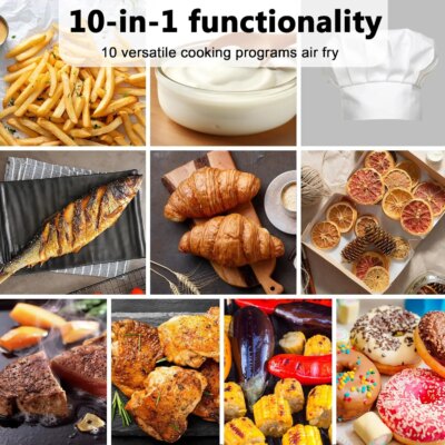 10-QT Dual Large Air Fryer, XL 2-Basket Air Fryer, 10-in-1 Technology Double Cooks 4 Foods at Once, Smart Finish & Match Cook, A - Image 3