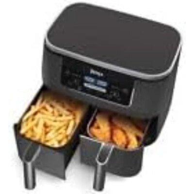 Ninja DZ201 Foodi 8 Quart 6-in-1 DualZone 2-Basket Air Fryer with 2 Independent Frying Baskets, Match Cook & Smart Finish, Grey - Image 2