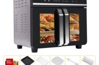 Dual Zone Hot Air Fryer, 24QT Hot Airfryer, XXL Oven with LED Touch Screen, 15 in 1, Luxury Accessories with Recipe Book,
