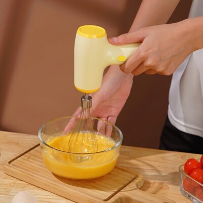 Modern Minimalist Home Electric Hand Mixer: High-Speed Egg Beater, Coffee Milk Frother & Cake Baking Tool with Built-in Battery - Image 5