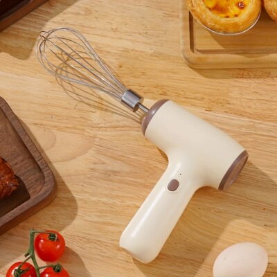 Modern Minimalist Home Electric Hand Mixer: High-Speed Egg Beater, Coffee Milk Frother & Cake Baking Tool with Built-in Battery - Image 2