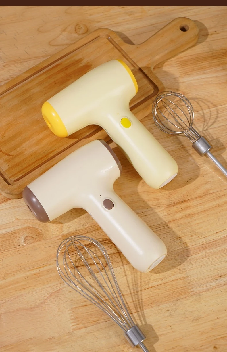 Modern Minimalist Home Electric Hand Mixer: High-Speed Egg Beater, Coffee Milk Frother & Cake Baking Tool with Built-in Battery
