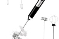 Milk Frother Handheld for Coffee, Electric Whisk 3 Speed Adjustable, Drink Mixer with Stand Bracket Rechargeable Egg Beater