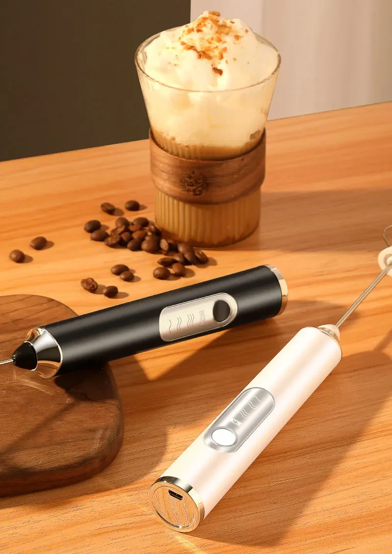 High Quality Electric Milk Frother Foam Maker Handheld USB Rechargeable Foamer High Speeds Drink Mixer Coffee Frothing Wand