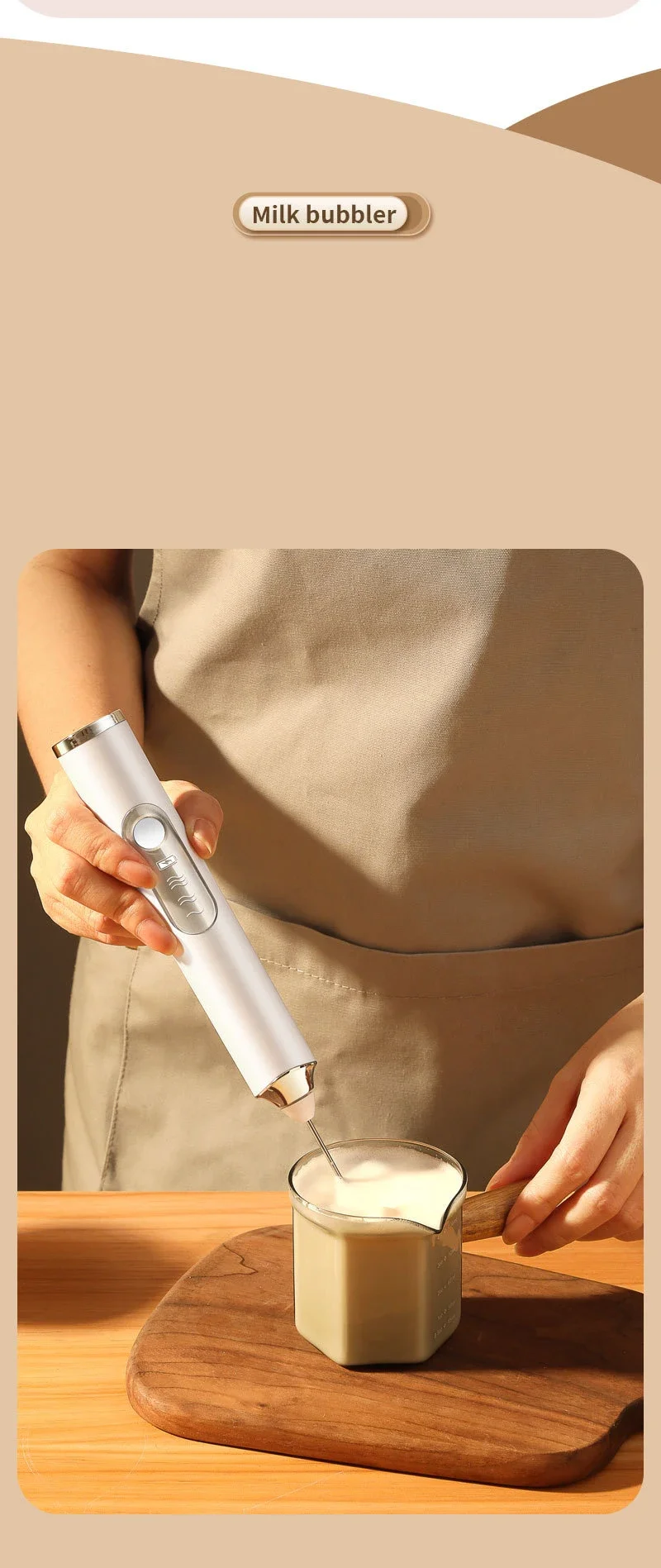 High Quality Electric Milk Frother Foam Maker Handheld USB Rechargeable Foamer High Speeds Drink Mixer Coffee Frothing Wand