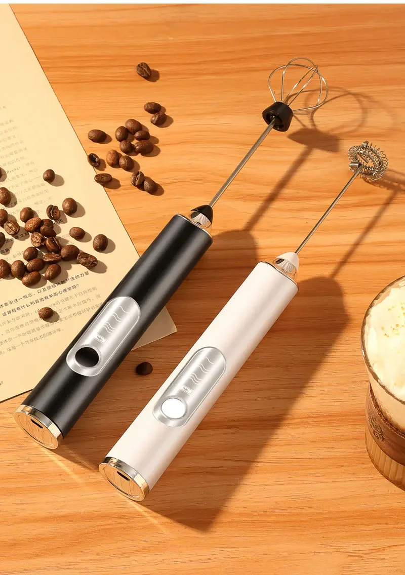 High Quality Electric Milk Frother Foam Maker Handheld USB Rechargeable Foamer High Speeds Drink Mixer Coffee Frothing Wand