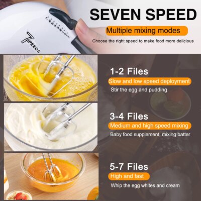Manual Mini 7 Speed Dough Hand Mixer Food-Blender Multifunctional Handheld Food Processor Automatic Electric Kitchen Mixer Tool - Image 5