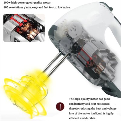 Handheld Mixer 7 Speed Mini Mixer Multifunctional Electric Food Blender Egg Beater Automatic Cream Food Cake Baking Dough Mixer - Image 4