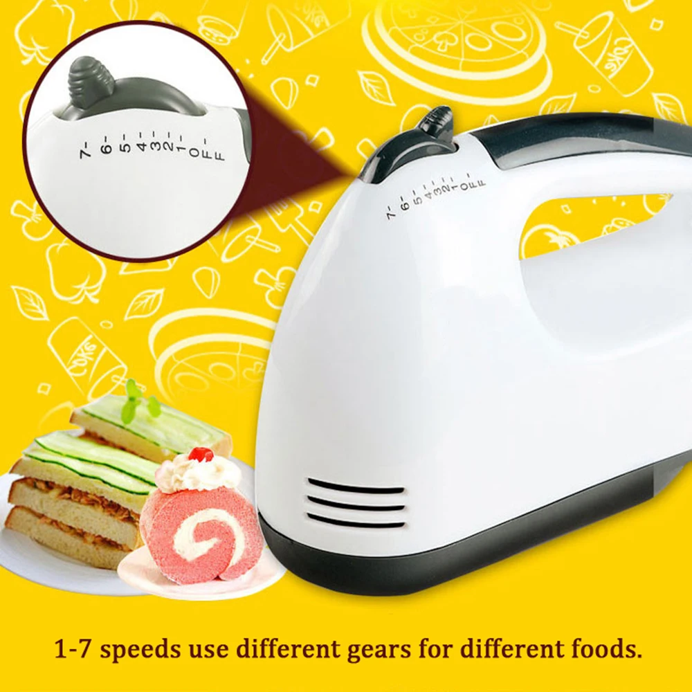 Handheld Mixer 7 Speed Mini Mixer Multifunctional Electric Food Blender Egg Beater Automatic Cream Food Cake Baking Dough Mixer