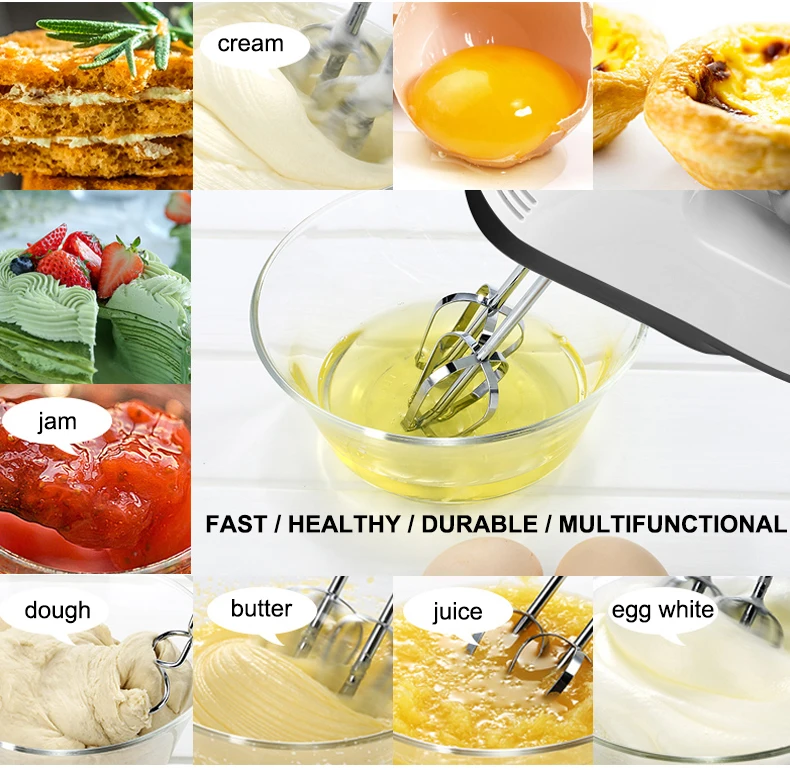 Handheld Mixer 7 Speed Mini Mixer Multifunctional Electric Food Blender Egg Beater Automatic Cream Food Cake Baking Dough Mixer