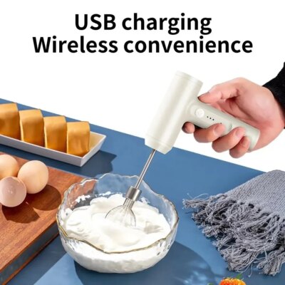 Cake Cream Whipper Portable Electric Food Mixer USB Wireless Hand Blender Powerful Dough Egg Beater Baking Home Kitchen Tools - Image 4