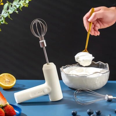 Cake Cream Whipper Portable Electric Food Mixer USB Wireless Hand Blender Powerful Dough Egg Beater Baking Home Kitchen Tools - Image 2