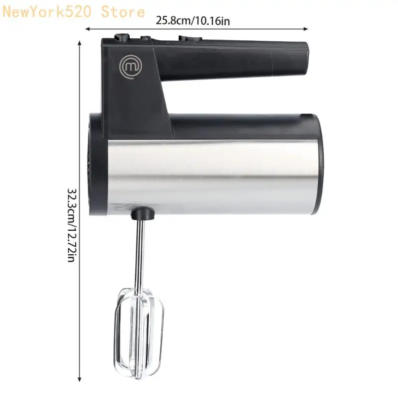 N84C Stainless Steel Hand Mixer with Whisk Attachments and Dough Hook Dishwasher Safe Whipping Machine Household Eggs Beater