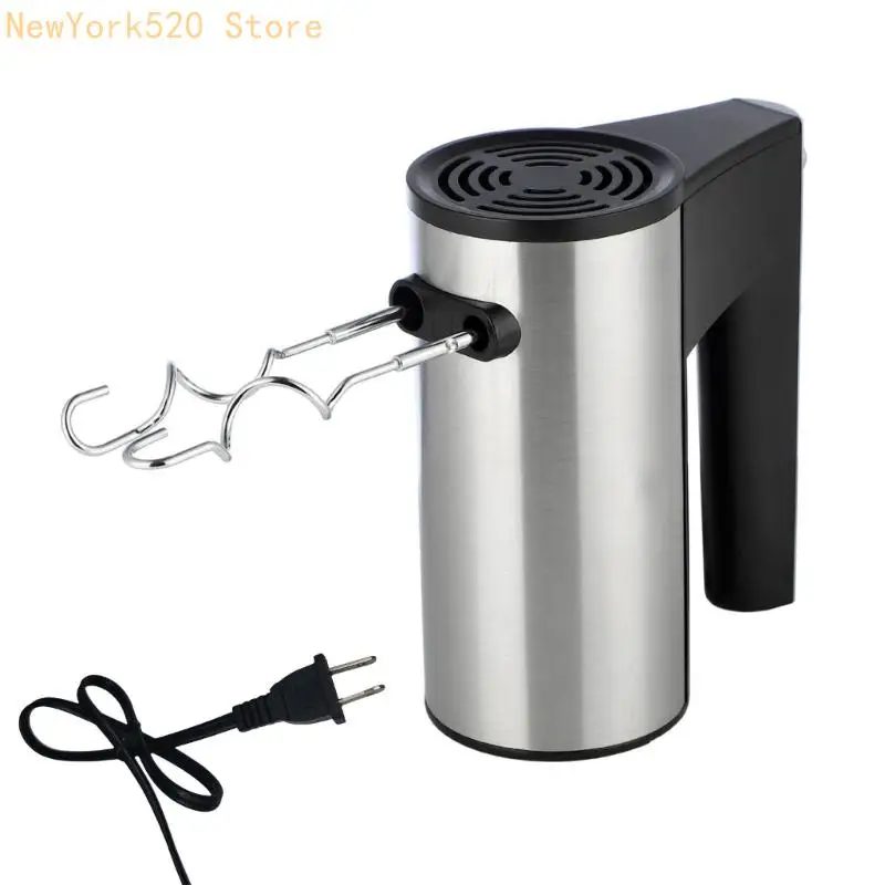 N84C Stainless Steel Hand Mixer with Whisk Attachments and Dough Hook Dishwasher Safe Whipping Machine Household Eggs Beater