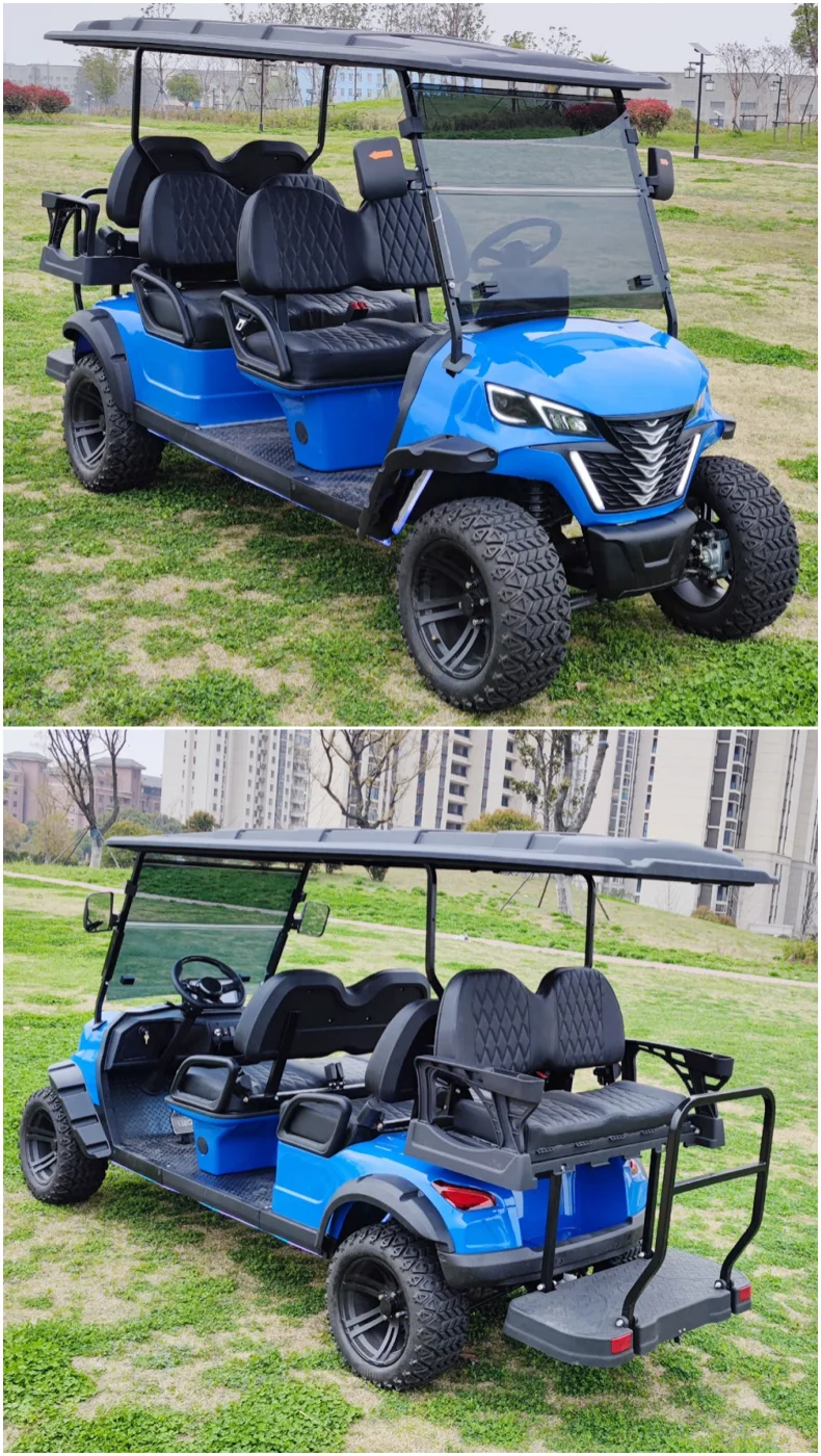 New Design Factory 6 Seat Sightseeing Bus Club Cart Electric Golf Buggy Hunting Car with Ce Dot 14 Inch Off-road Tires