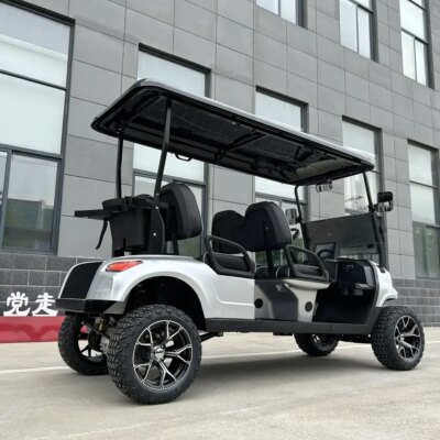 New Design Factory 6 Seat Sightseeing Bus Club Cart Electric Golf Buggy Hunting Car with Ce Dot 14 Inch Off-road Tires