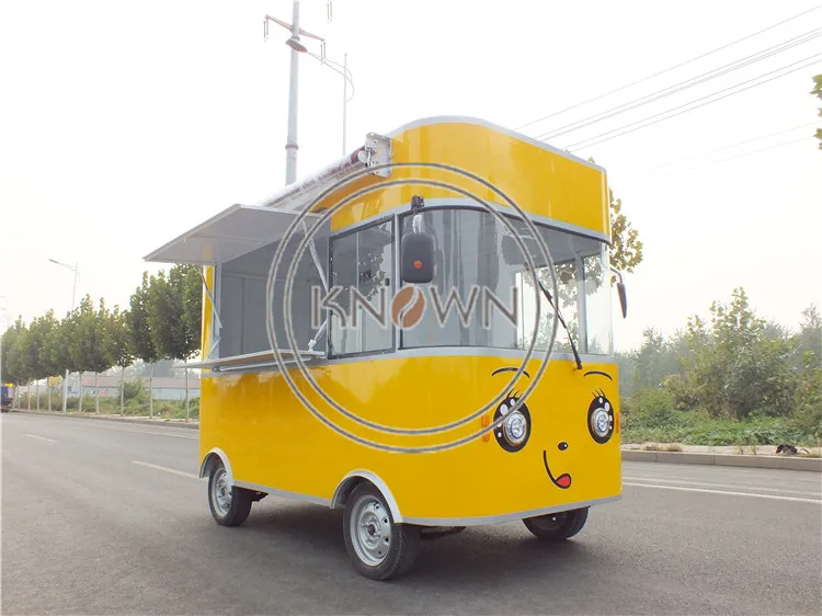 Modern Bus Food Truck Festival Mobile Kitchen Coffee Bar Bubble Tea Ice Cream Catering Cart Vintage Electric Vending Kiosk