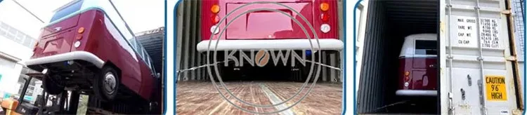 Modern Bus Food Truck Festival Mobile Kitchen Coffee Bar Bubble Tea Ice Cream Catering Cart Vintage Electric Vending Kiosk