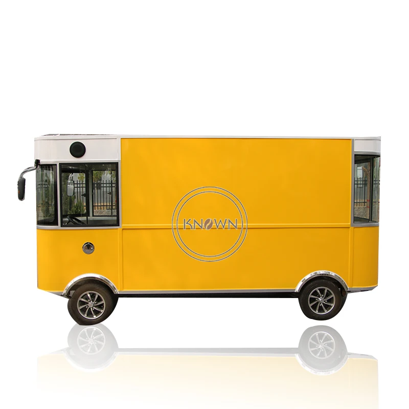 Electric Street Mobile Food Truck Mobile Kitchen Modern Bus Fast Food Vending Kiosk Bubble Tea Ice Cream Coffee Cart For Sale