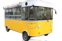 Electric Street Mobile Food Truck Mobile Kitchen Modern Bus Fast Food Vending Kiosk Bubble Tea Ice Cream Coffee Cart For Sale