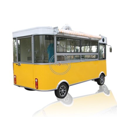 Electric Street Mobile Food Truck Mobile Kitchen Modern Bus Fast Food Vending Kiosk Bubble Tea Ice Cream Coffee Cart For Sale - Image 4