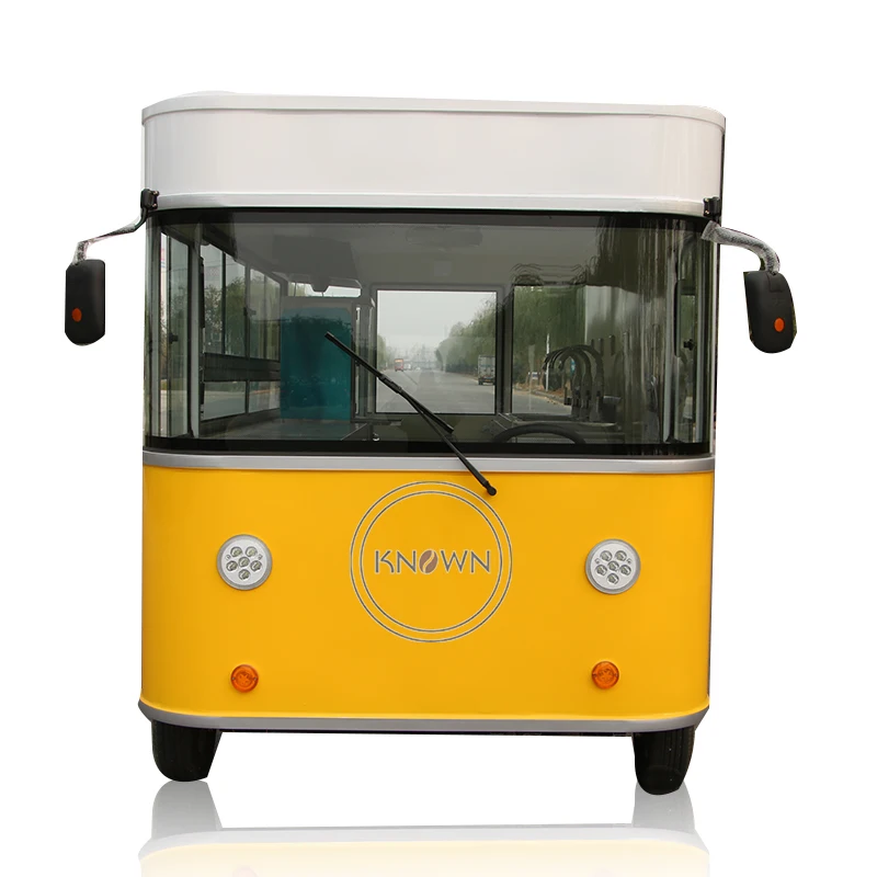 Electric Street Mobile Food Truck Mobile Kitchen Modern Bus Fast Food Vending Kiosk Bubble Tea Ice Cream Coffee Cart For Sale