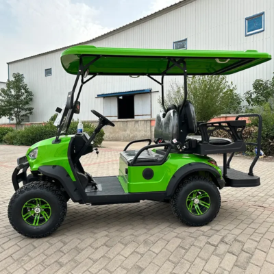 2025 New Model Style 4 2+2 Seat Sightseeing Bus Club Cart Electric Golf Buggy Hunting Cart with Solar Panel - Image 2
