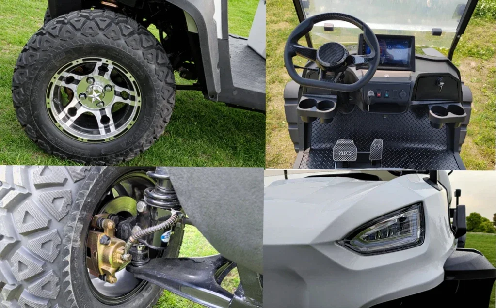 New 48V 4KW AC Motor Lifted 4 Passenger Hunter Cart Tourist Bus Basic Edition Superior Quality Electric Community Golf Carts