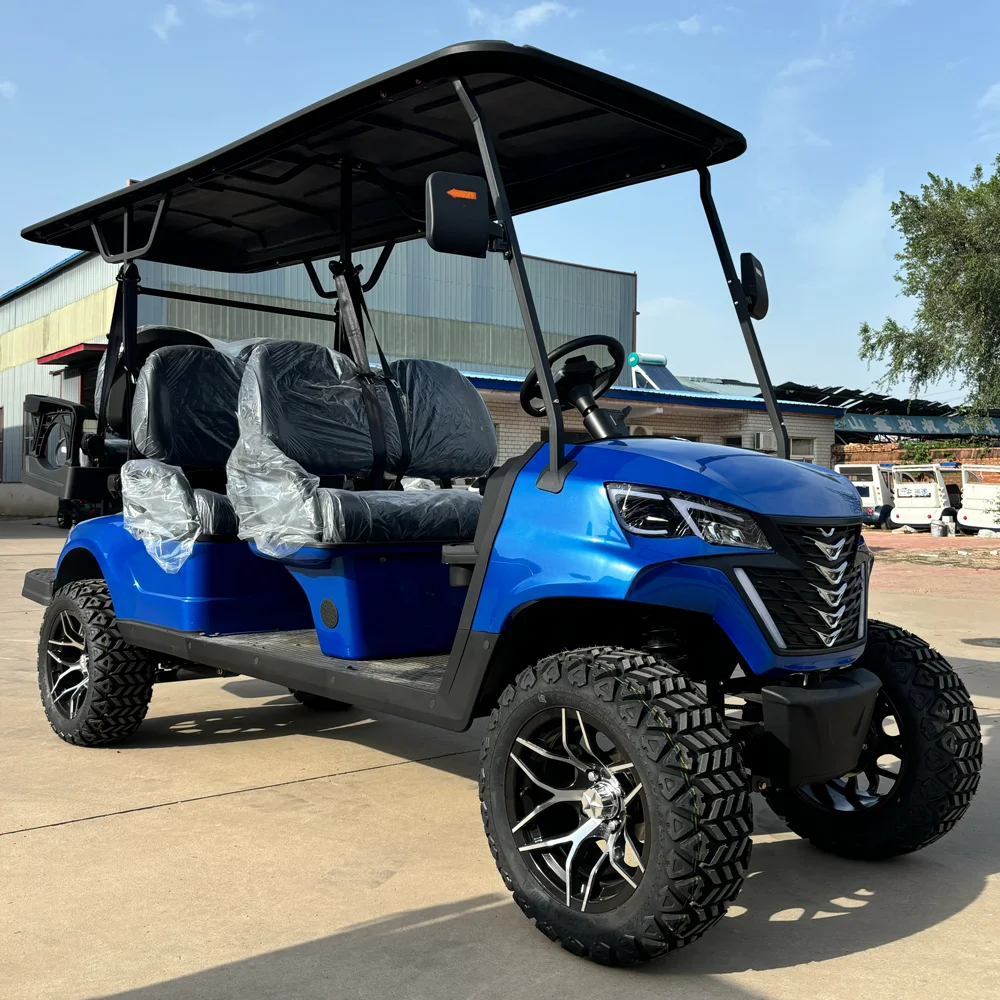 2025 Comfortable Driving Golf Cart Electric Golf Cart 6 Seater Factory 4+2 Seat Sightseeing Bus Club Cart Electric Golf Buggy