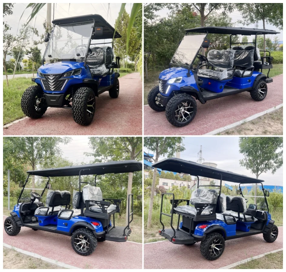 New Model Style 2/4/6 Seat Sightseeing Bus Club Cart Electric Golf Buggy Hunting Cart Custom Color Golf Buggy for Adults