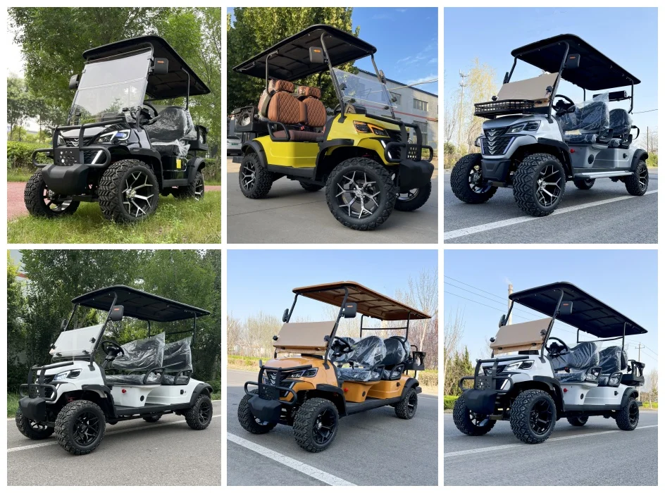 New Model Style 2/4/6 Seat Sightseeing Bus Club Cart Electric Golf Buggy Hunting Cart Custom Color Golf Buggy for Adults