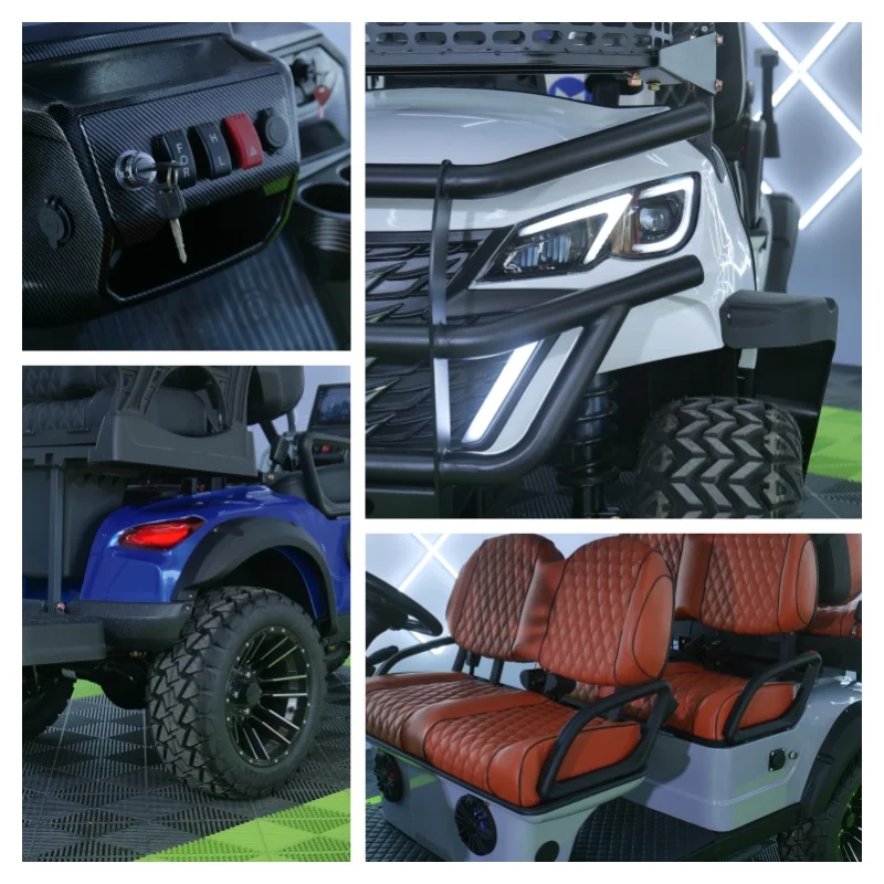 2024 New Design 2 4 6 8 Seats Electric Shuttle Bus Customized Hotel Airport Electric Car 6 Seater Golf Cart for Sale