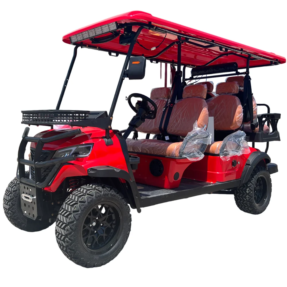 2024 New Design 2 4 6 8 Seats Electric Shuttle Bus Customized Hotel Airport Electric Car 6 Seater Golf Cart for Sale