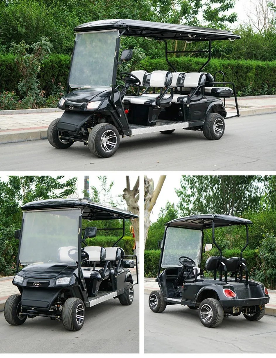 EU CE 48v 60v 72v Lithium Battery Fast Brand New Powerful 4 Wheel Club Car Golf Cart With Solar Panel