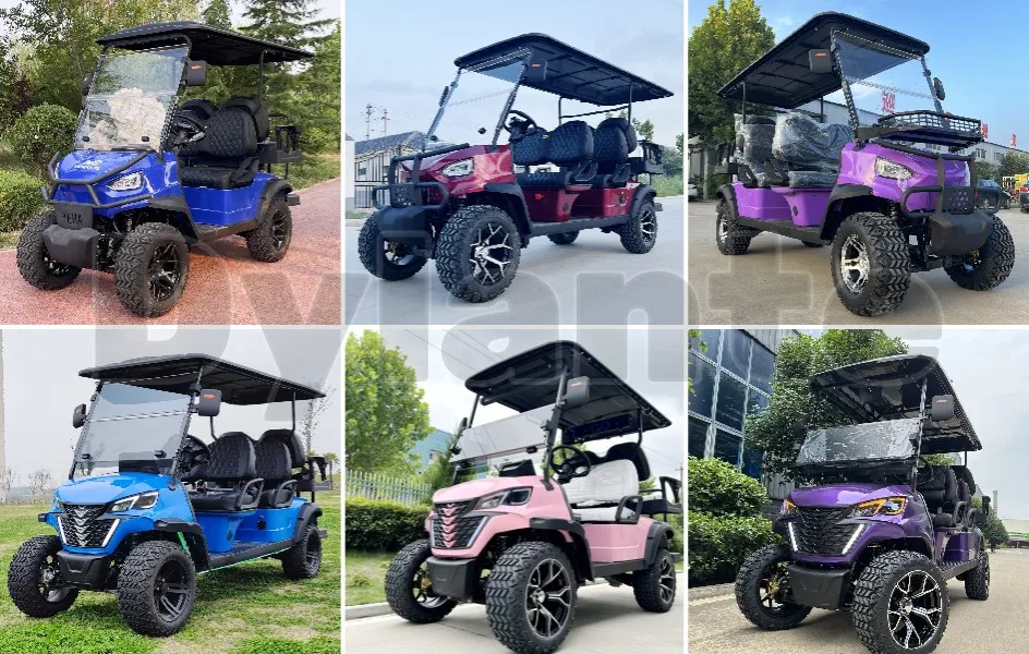 2025 New Tourist Golf Carts Four-Whee 4 Seat 48V 72V Vehicle Street Legal Electric Golf Cart 6 Seater Lithium Battery Golf Car