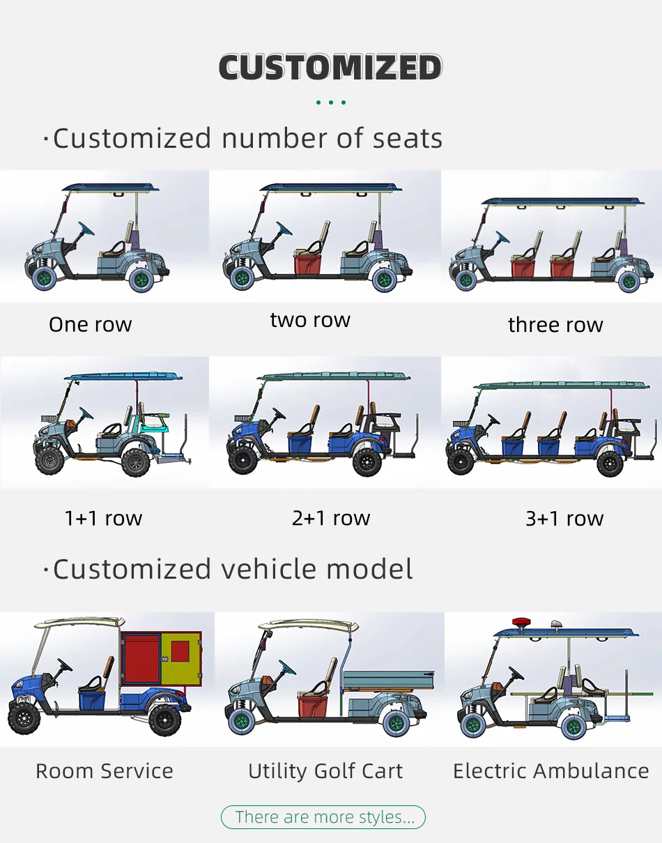 Electric Golf Cart 4-Seater Electric Golf Trolley Sightseeing City Electric Cart With Double Wishbone Independent Suspension Electric Golf Cart 4-Seater Electric Golf Trolley Sightseeing City Electric Cart With Double Wishbone Independent Suspension