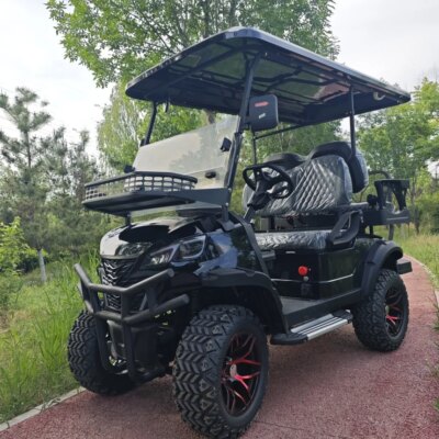 Electric Golf Cart 4-Seater Electric Golf Trolley Sightseeing City Electric Cart With Double Wishbone Independent Suspension