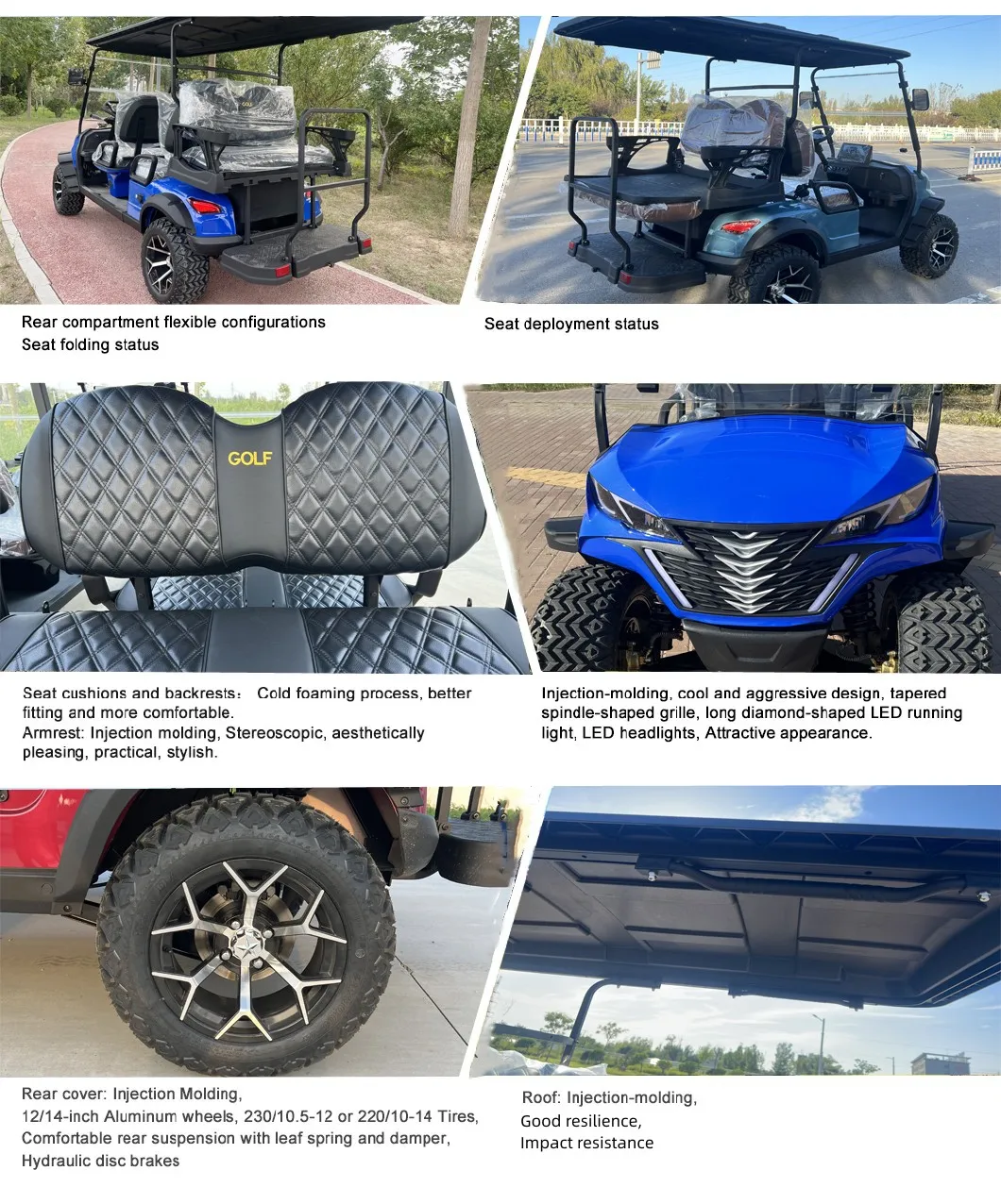 Electric Golf Cart 4-Seater Electric Golf Trolley Sightseeing City Electric Cart With Double Wishbone Independent Suspension Electric Golf Cart 4-Seater Electric Golf Trolley Sightseeing City Electric Cart With Double Wishbone Independent Suspension