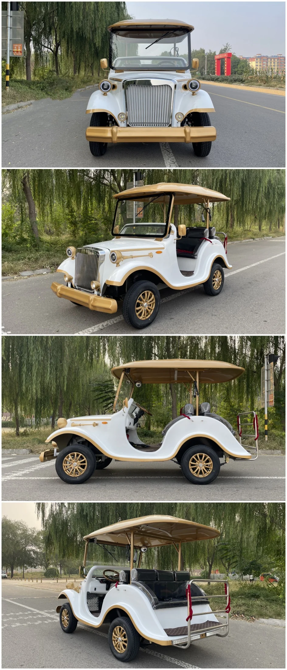 Resort Hotel Use 8 Passenger 11 Seater Utility Car Electric Golf Cart Vintage Electric Sightseeing Car with Door