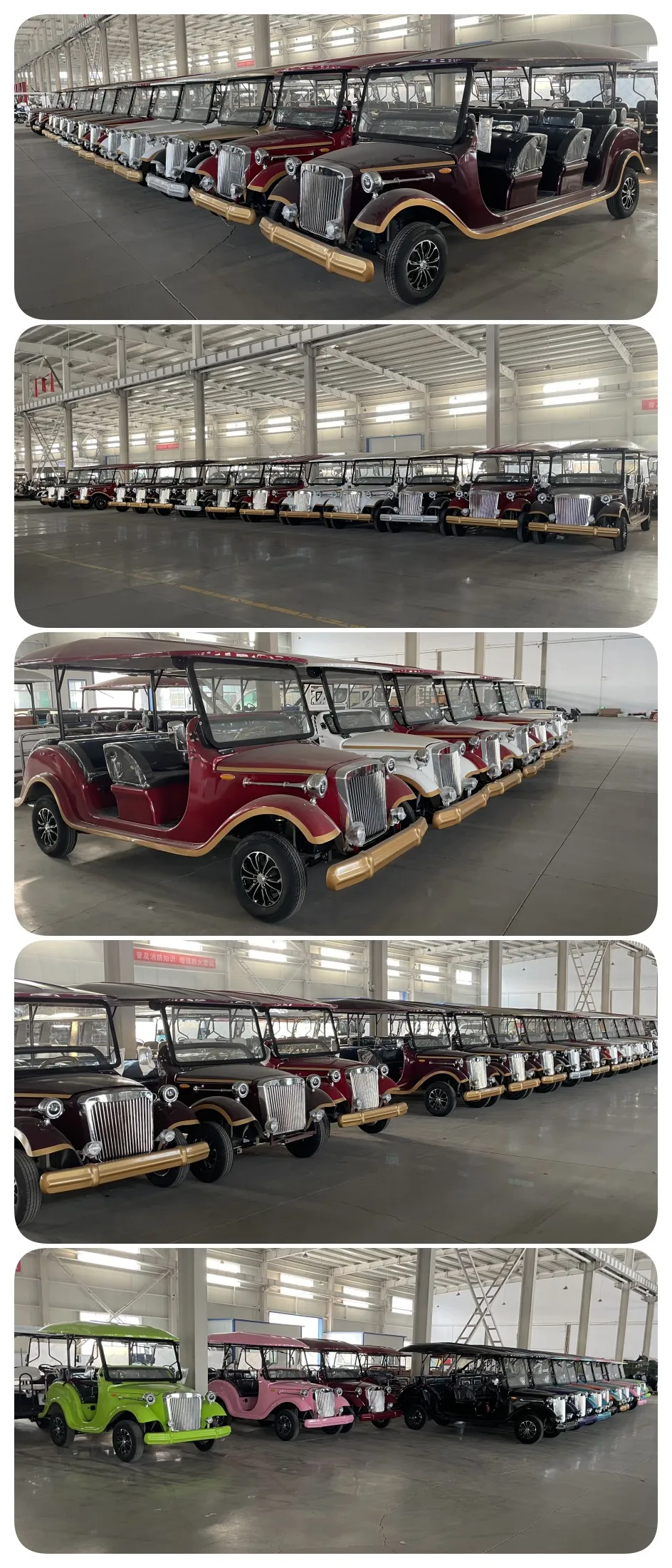 Resort Hotel Use 8 Passenger 11 Seater Utility Car Electric Golf Cart Vintage Electric Sightseeing Car with Door